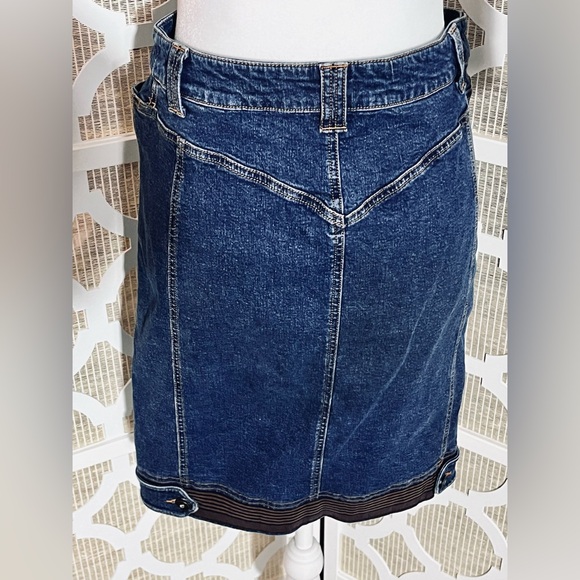 DENIM JEAN SKIRT SIZE 8 ALAIN MANOUKIAN DARK WASH - Picture 5 of 8